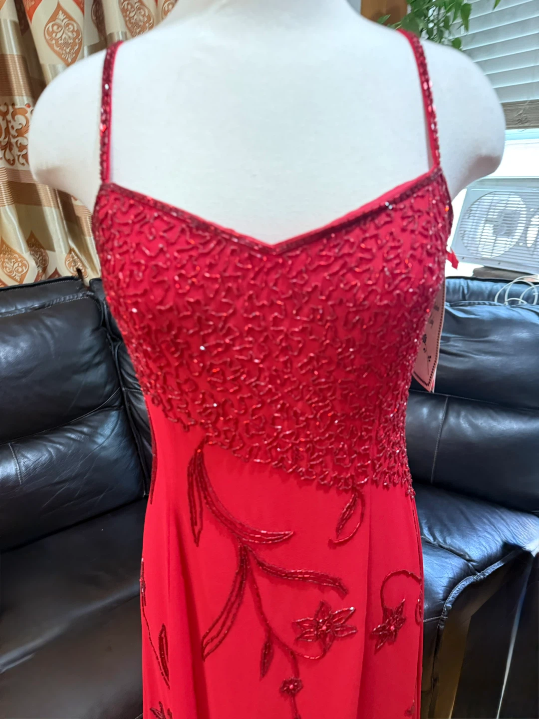3 Piece Night Scene Floral Beaded Red  Prom Dress Medium NWT - photo 2
