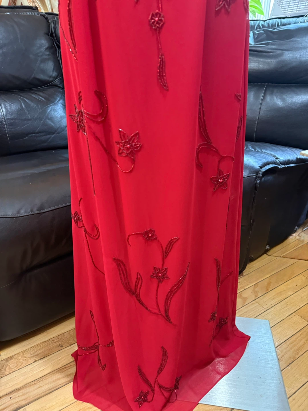 3 Piece Night Scene Floral Beaded Red  Prom Dress Medium NWT - photo 3