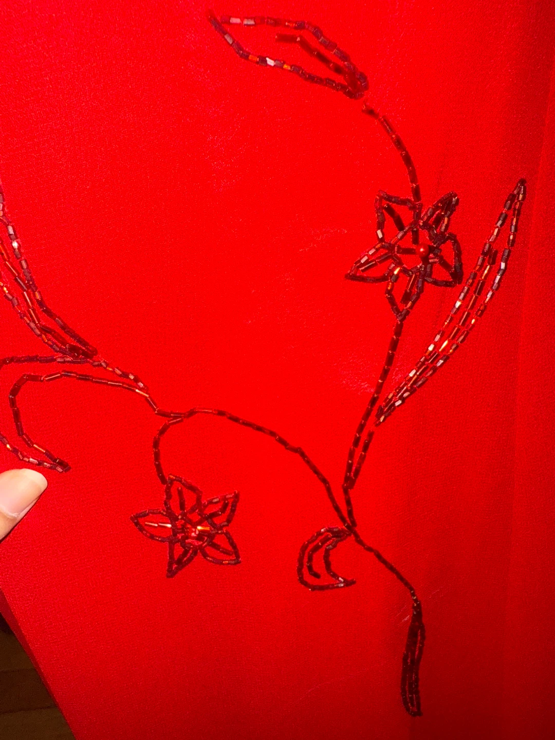 3 Piece Night Scene Floral Beaded Red  Prom Dress Medium NWT - photo 5