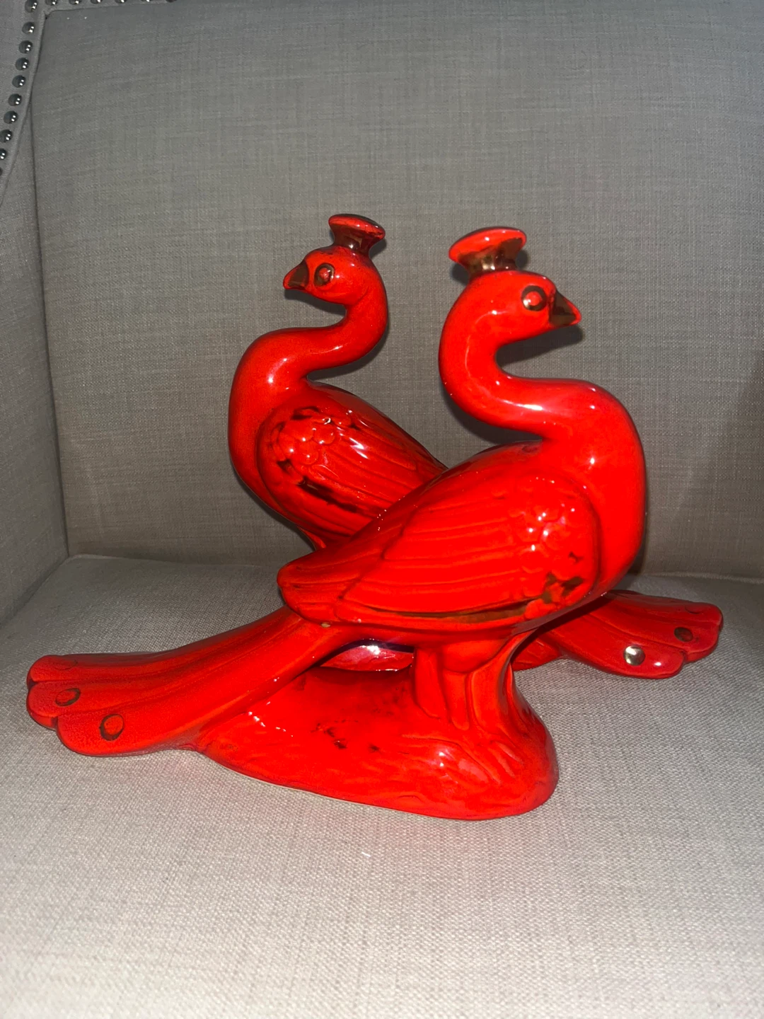 Maurice of California Pottery Large Peacock Figurine  Accent USA