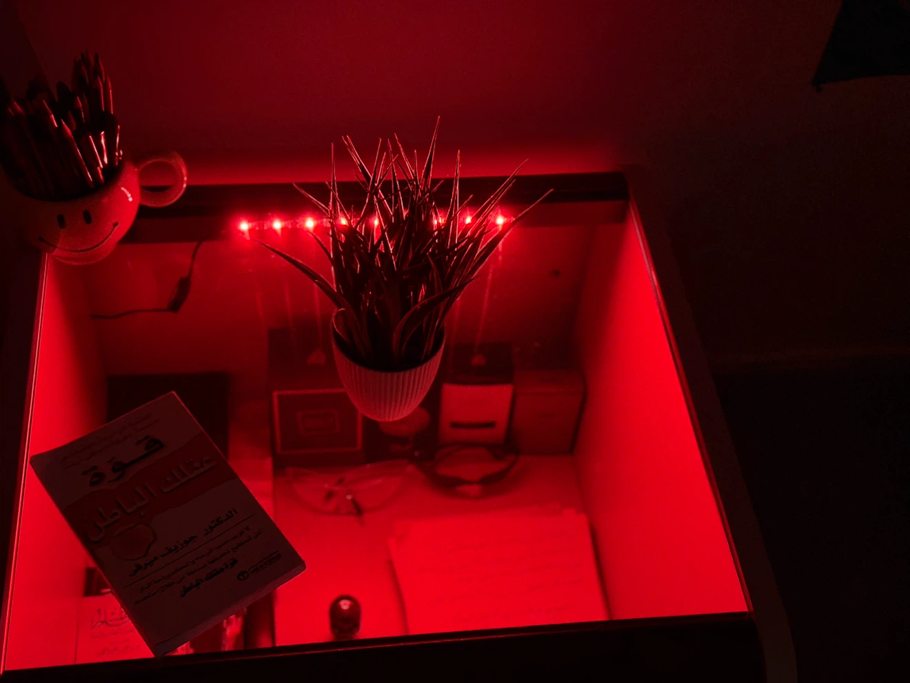 Modern LED Nightstand with Glass Top - photo 2
