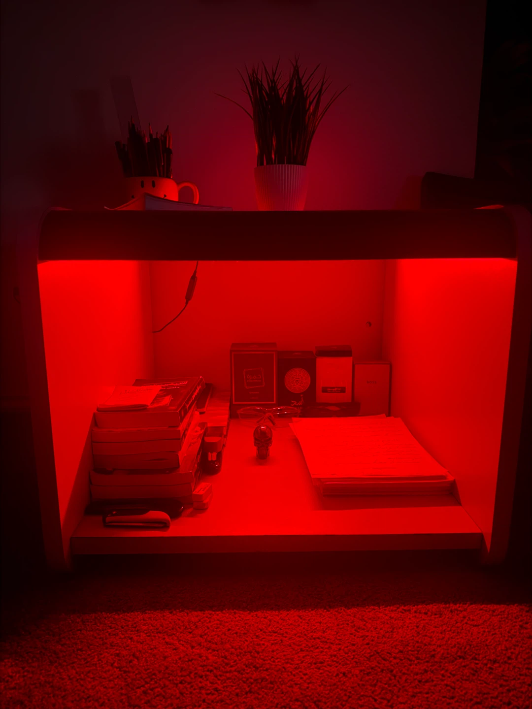 Modern LED Nightstand with Glass Top - photo 4