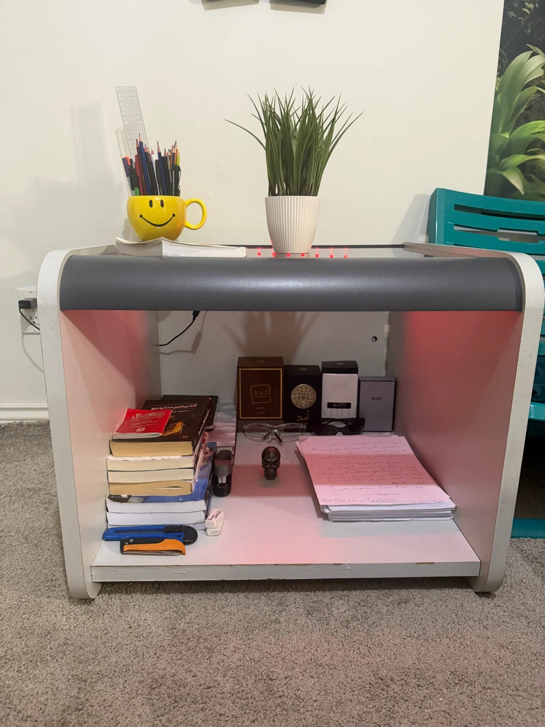 Modern LED Nightstand with Glass Top - photo 5