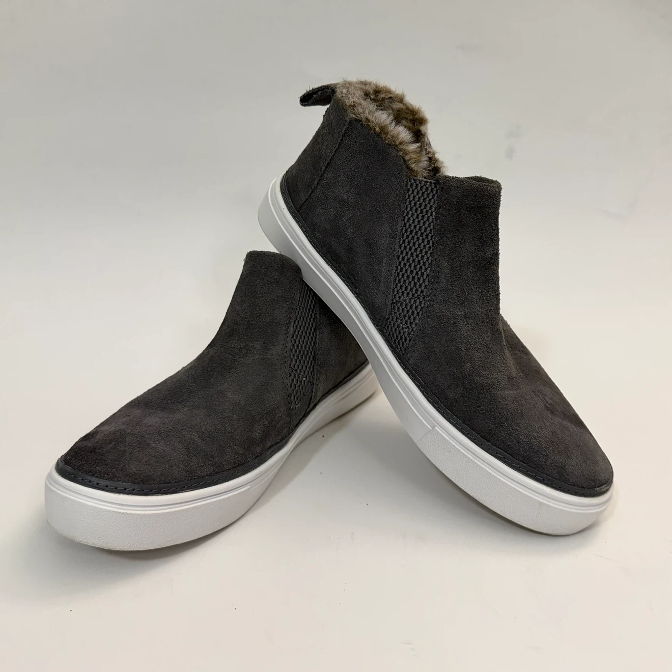 TOMS Grey Suede Faux Fur Lined Boots