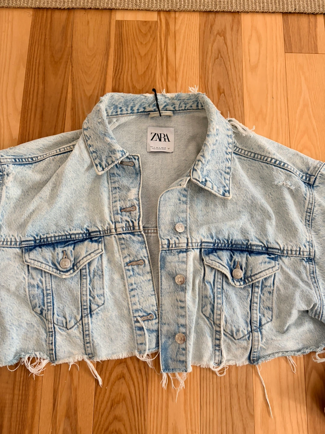 Zara Distressed Denim Crop Jacket - photo 2