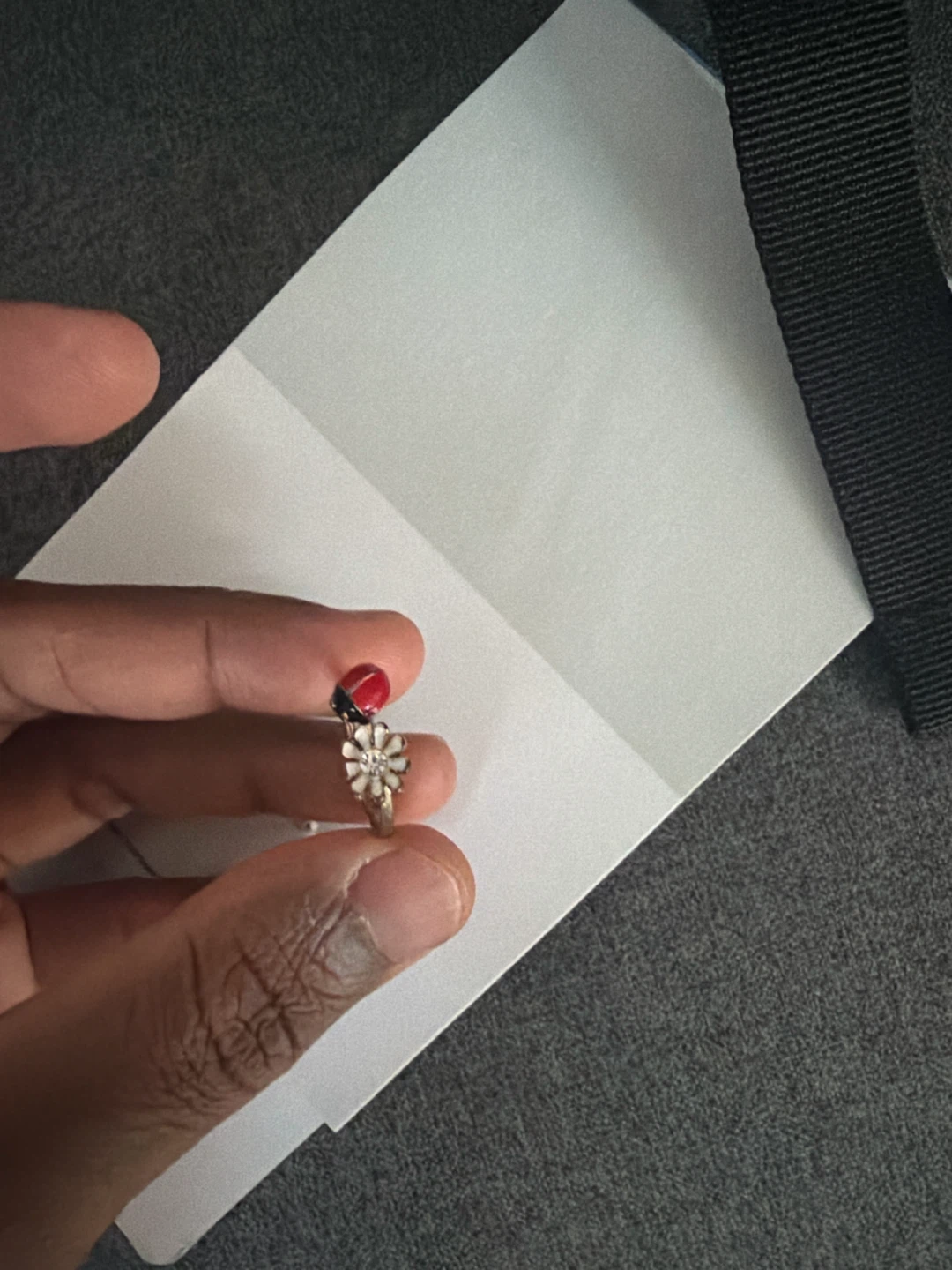 Ladybug and Flower Gold-Tone Ring - photo 2