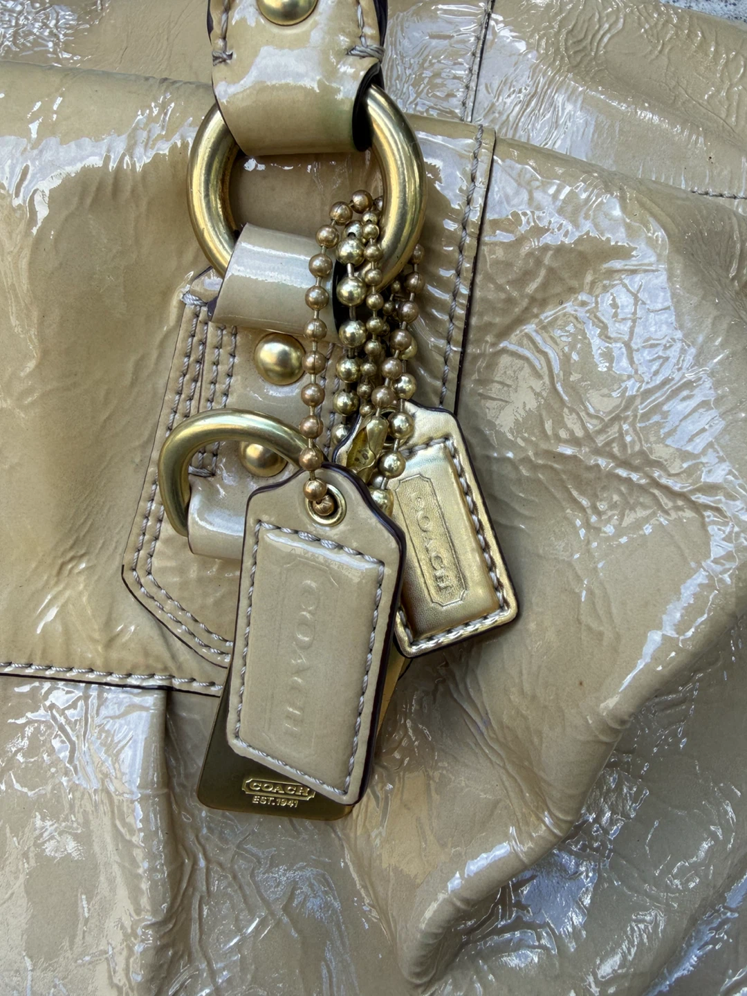 Coach Patent Leather Satchel Bag - photo 2