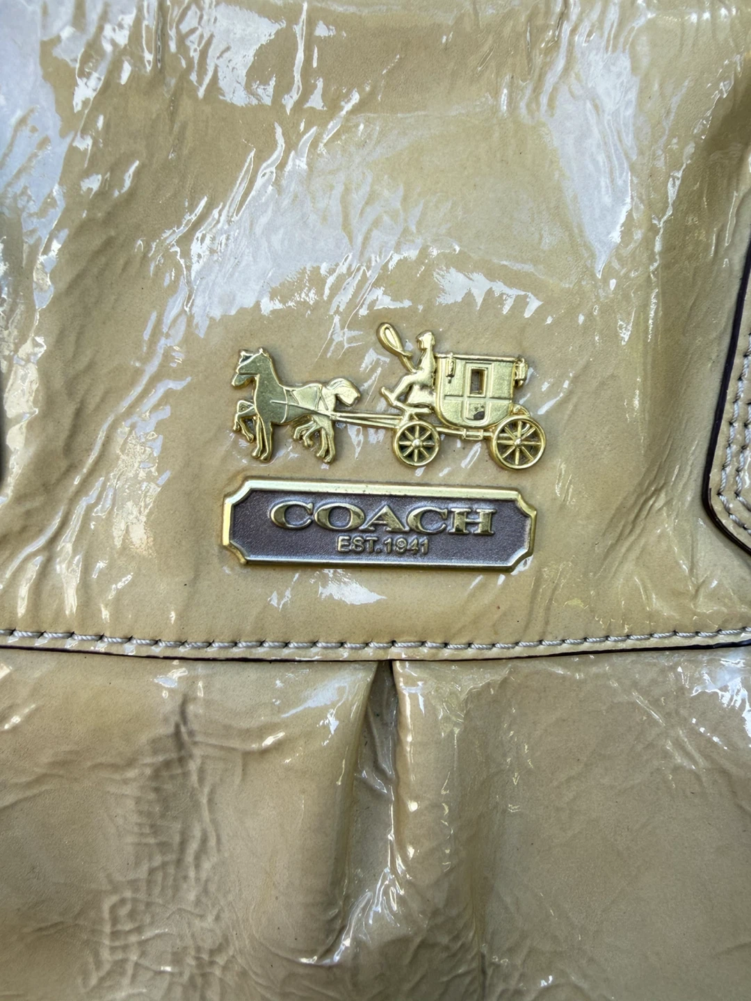 Coach Patent Leather Satchel Bag - photo 4
