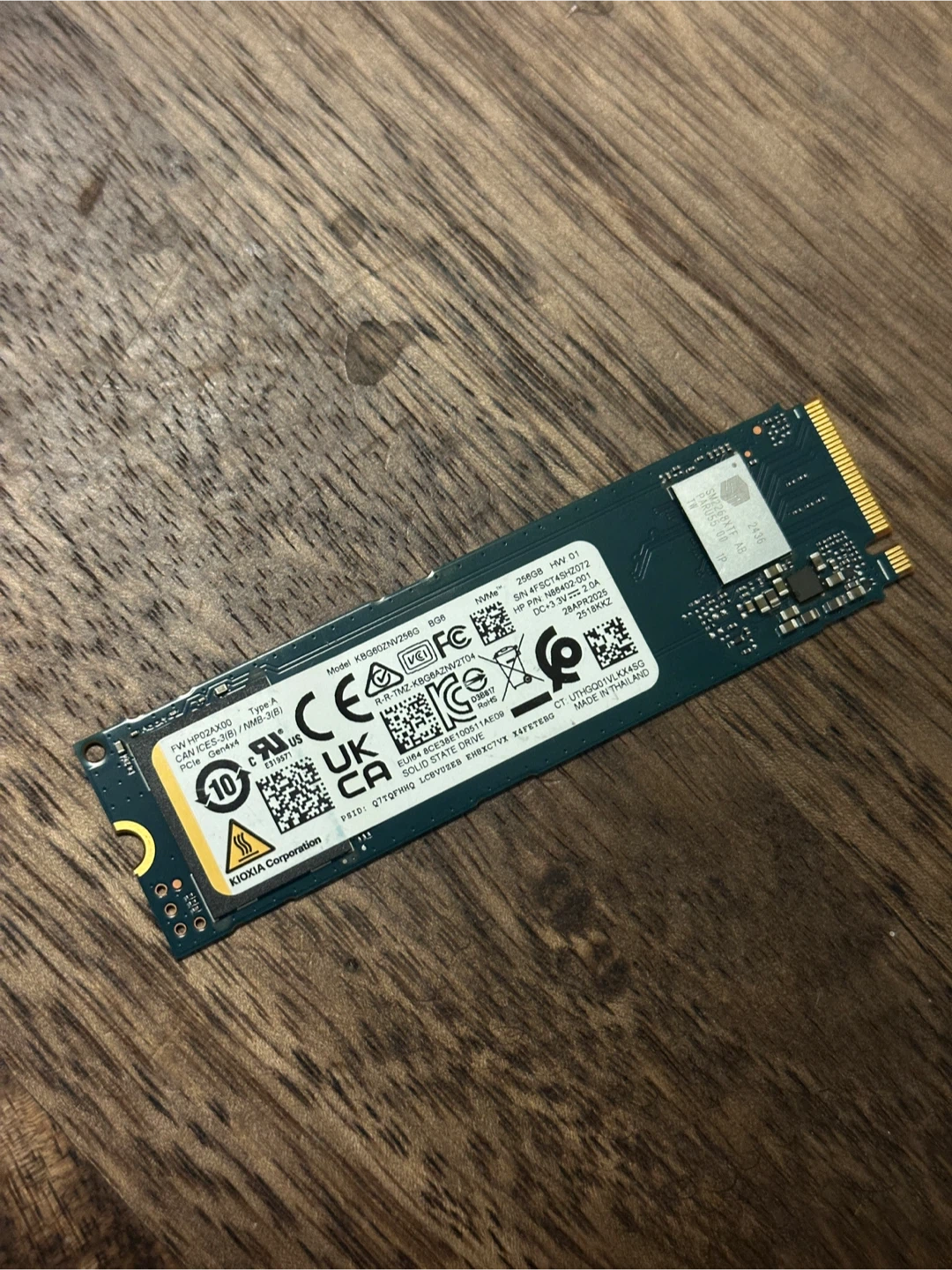 256GB gen 4 NVME ssd Kioxia