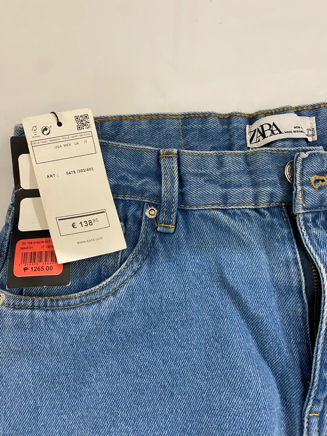 Zara Blue Mom Fit Jeans - photo 2