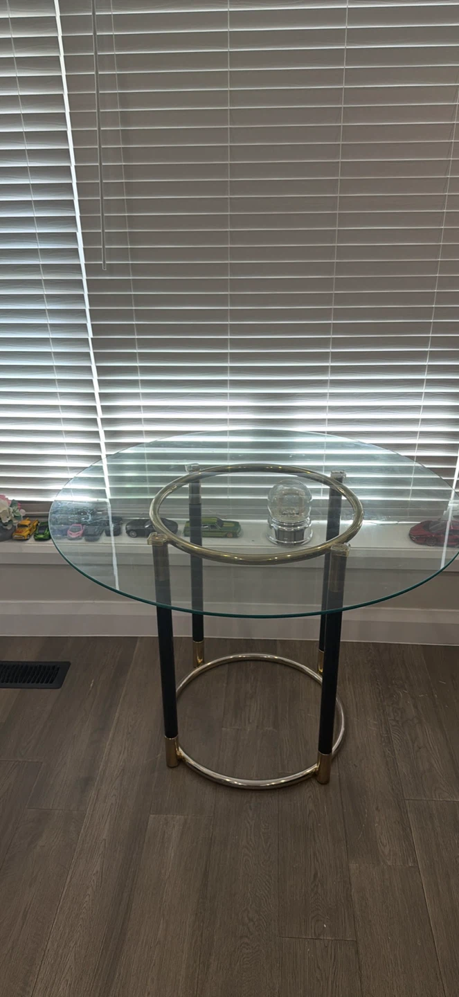 Round Glass Top Side Table