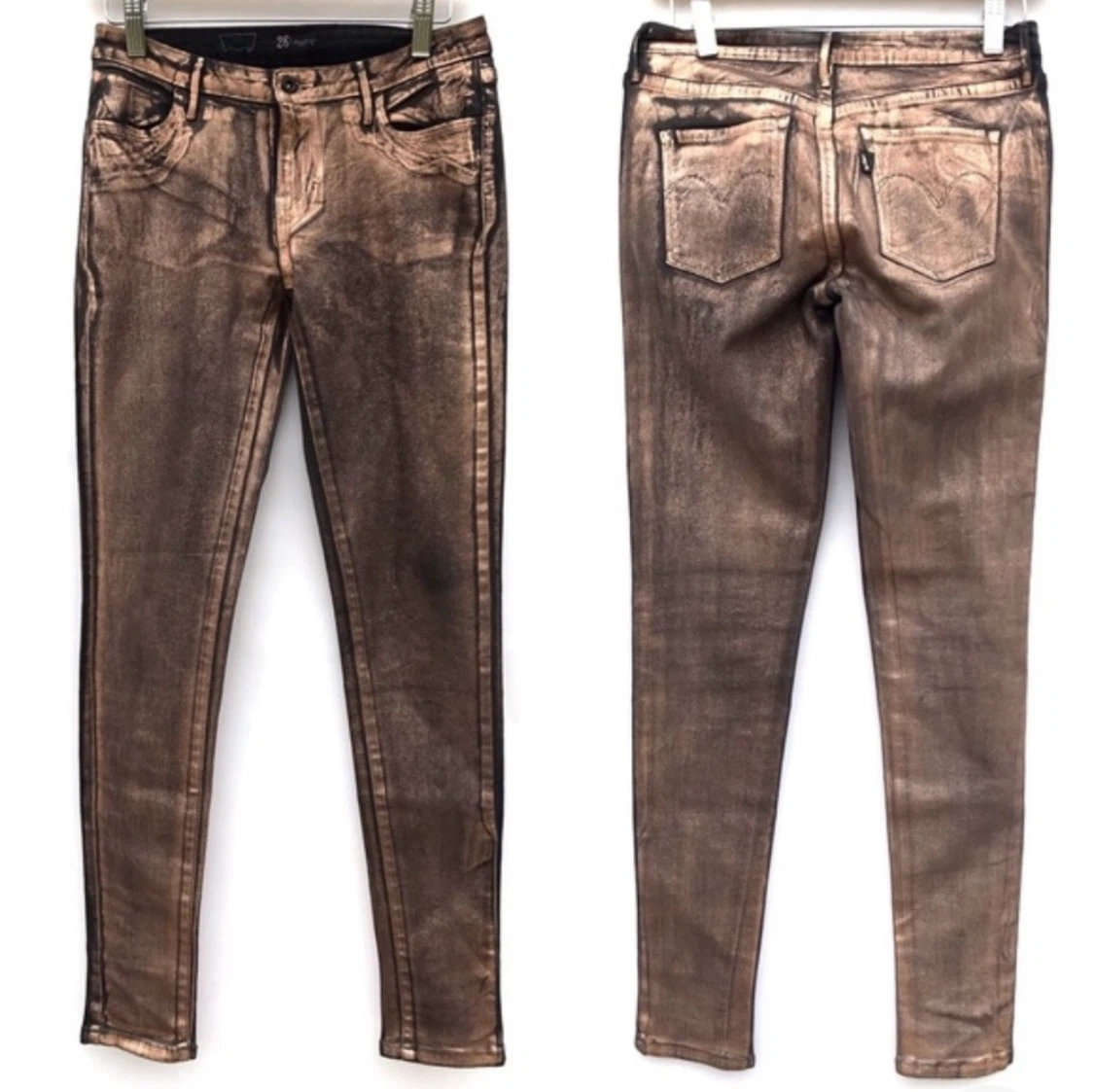 Jeans, Levi’s, gold, metallic black stretch, skinny jeans new - photo 2