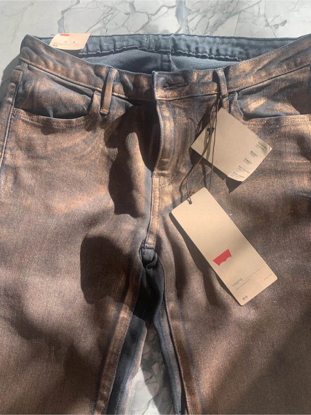 Jeans, Levi’s, gold, metallic black stretch, skinny jeans new - photo 4