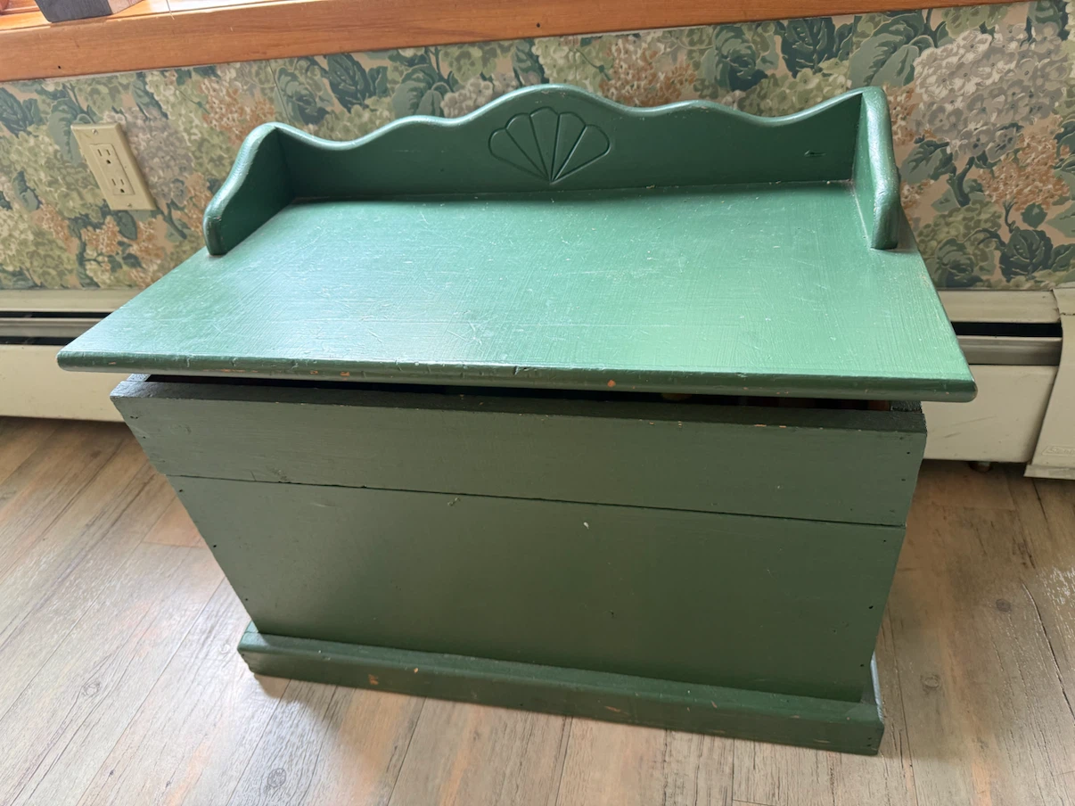 Green Wooden Storage Chest