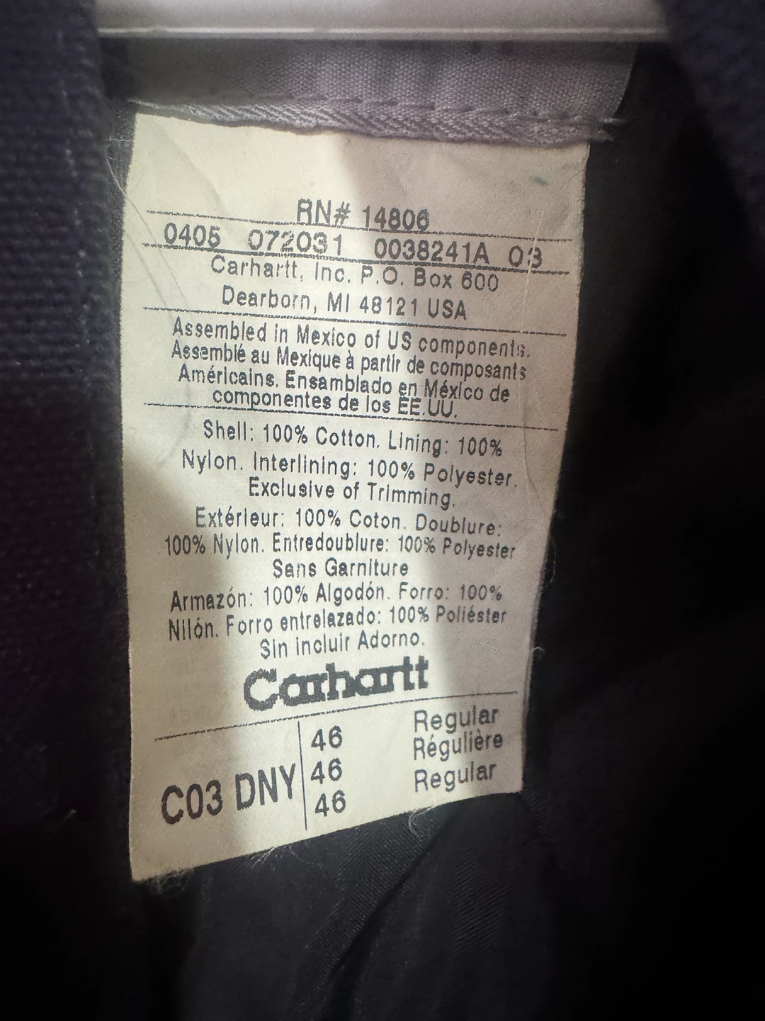 Carhartt C03 DNY Jacket Size 46 - photo 4