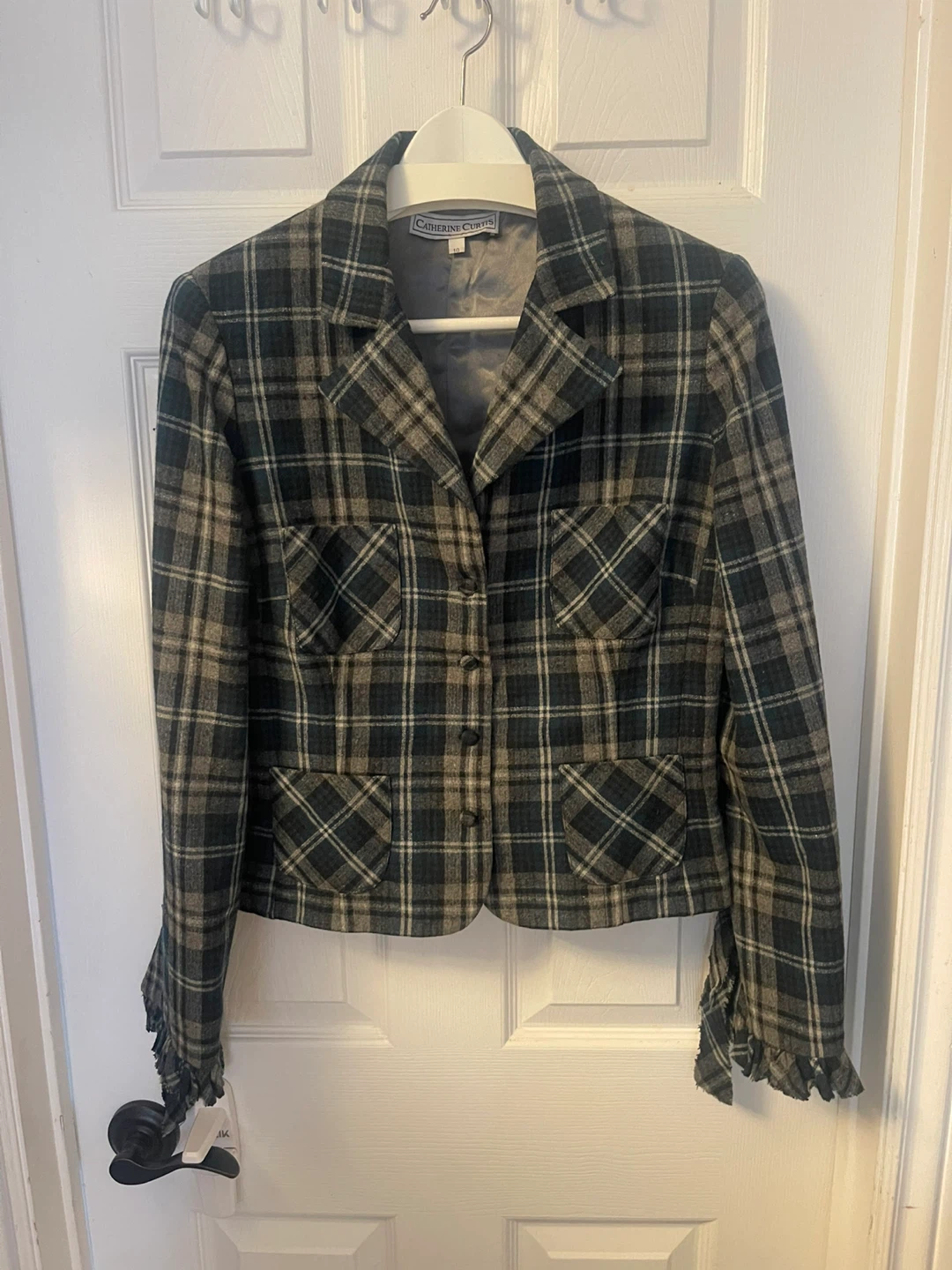 Catherine Curtis Plaid Wool Blazer