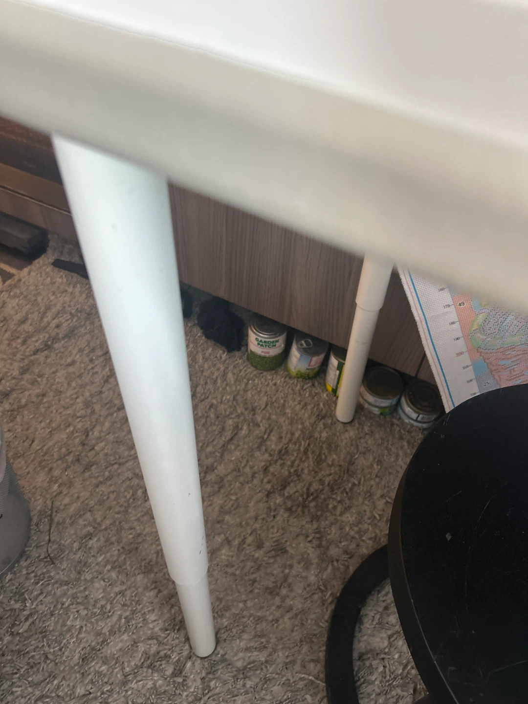 White Adjustable Table, Free Black Stool - photo 4