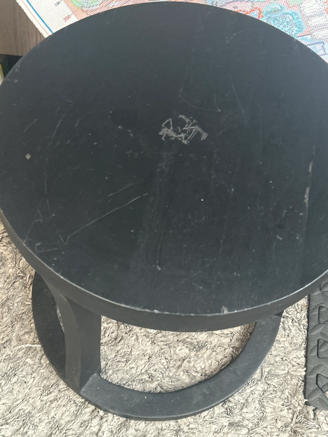 White Adjustable Table, Free Black Stool - photo 5