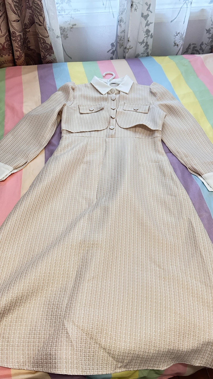 Shein beige tweed dress size medium - photo 2