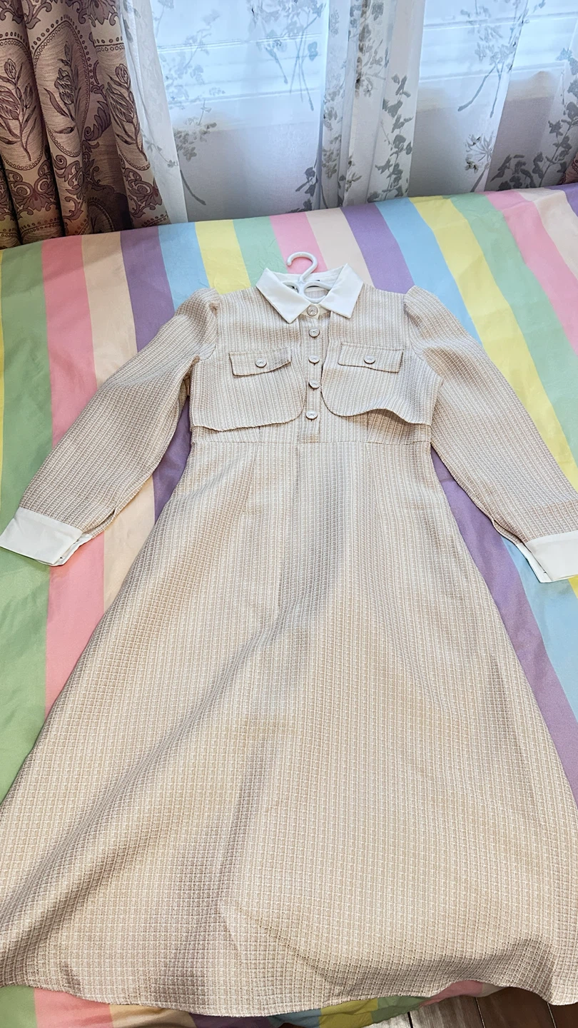 Shein beige tweed dress size medium - photo 3