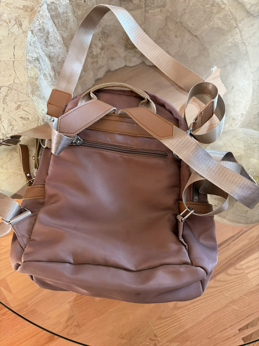 Small mauve nylon backpack - photo 2