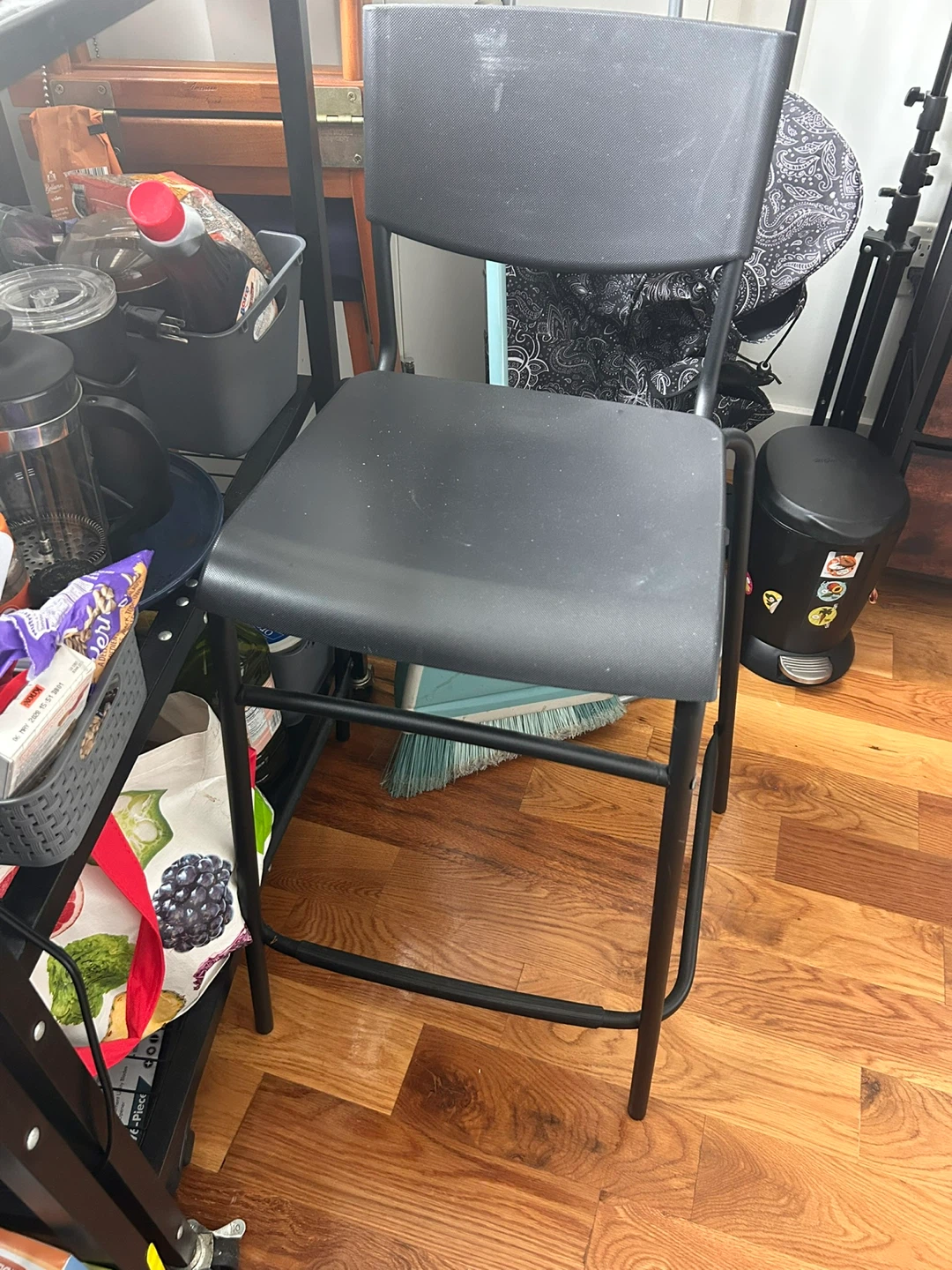 Black Metal Counter Height Bar Stool