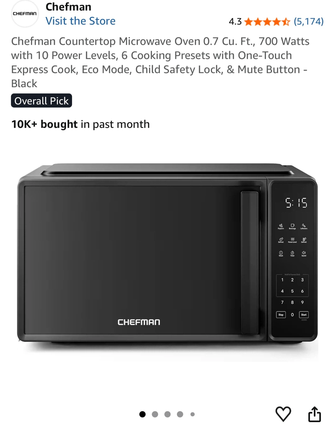 Chefman 0.7 Cu. Ft. Countertop Microwave (new) - photo 3