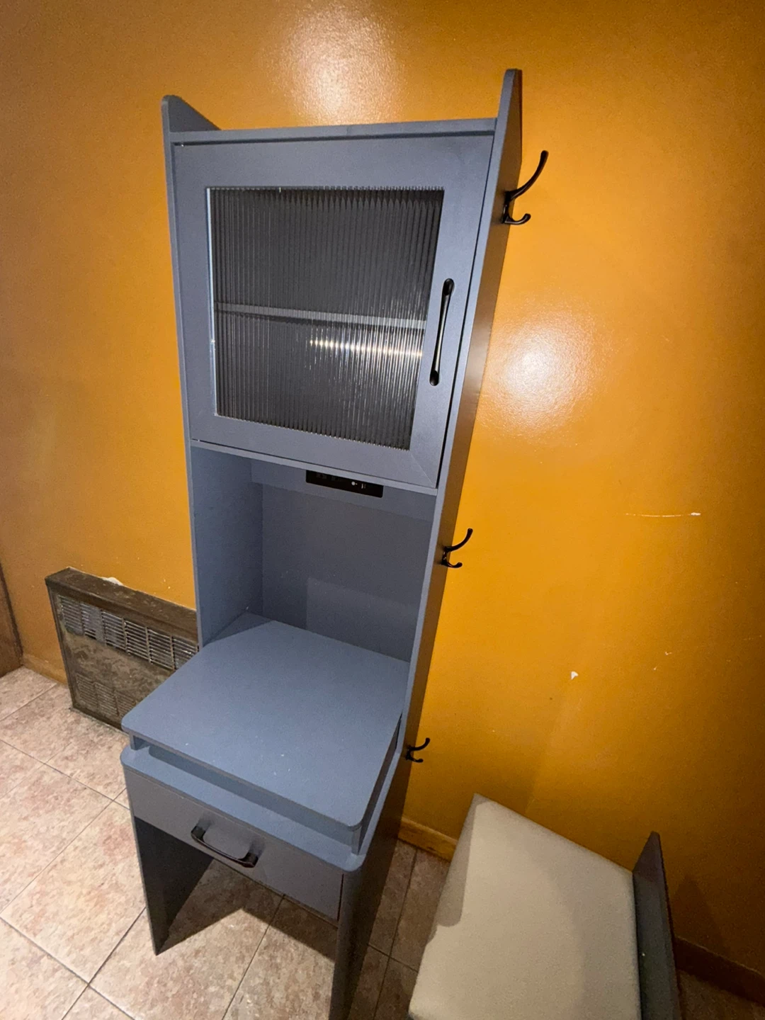 Gray Vanity Table with Storage Cabinet