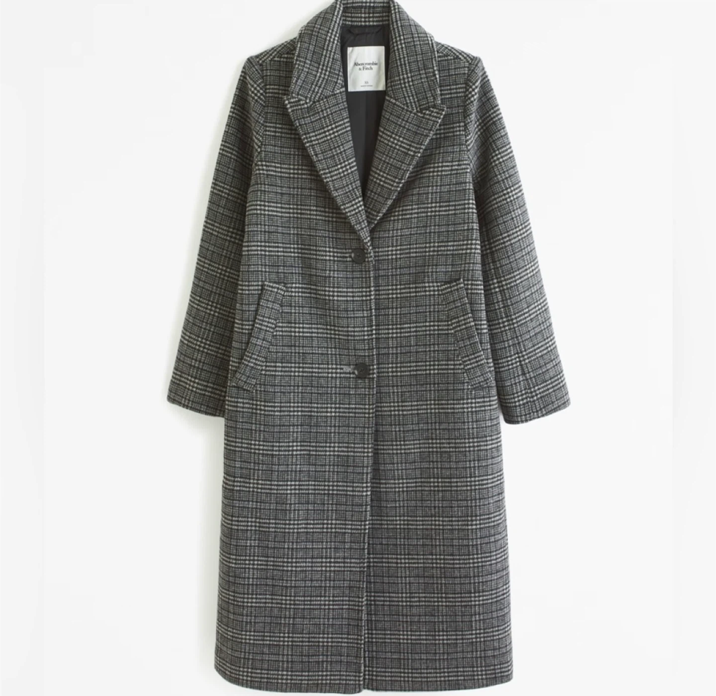 Abercrombie & Fitch Plaid Wool-Blend Coat