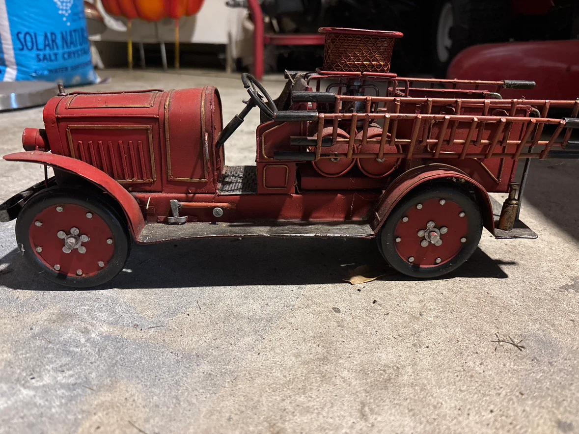 Vintage Style Metal Fire Engine Model