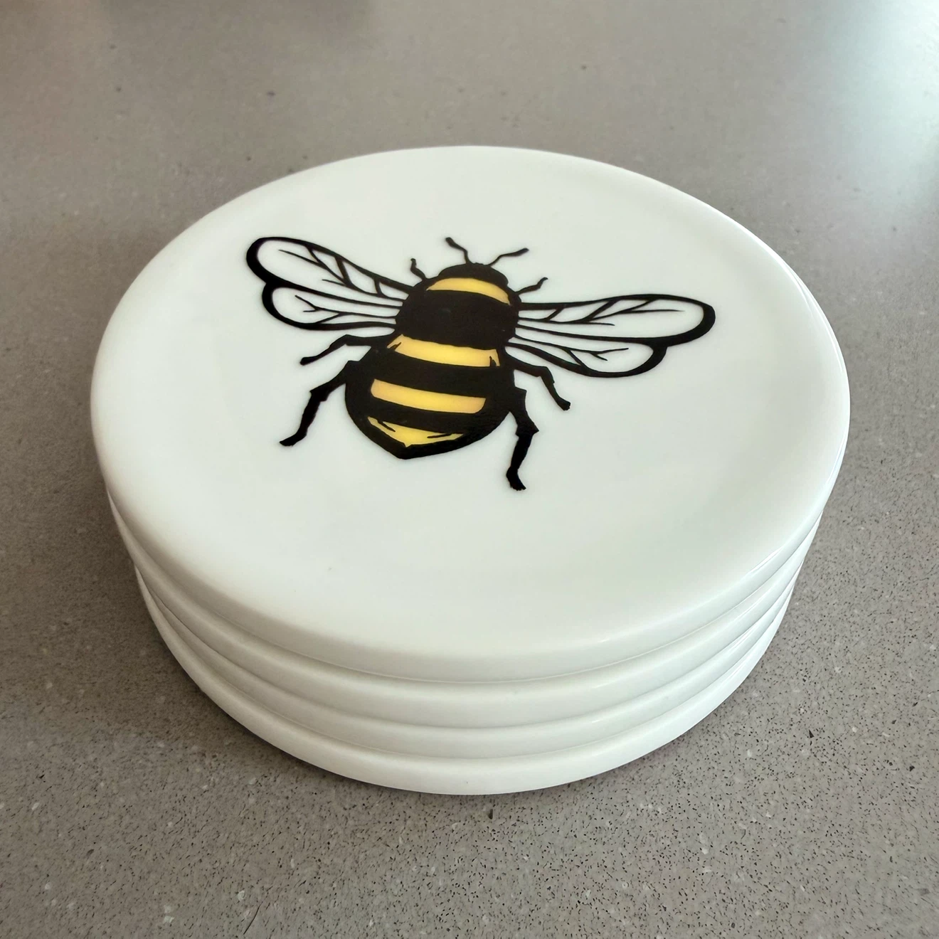 4x Ceramic Ladybug & Bumblebee Coasters - photo 2