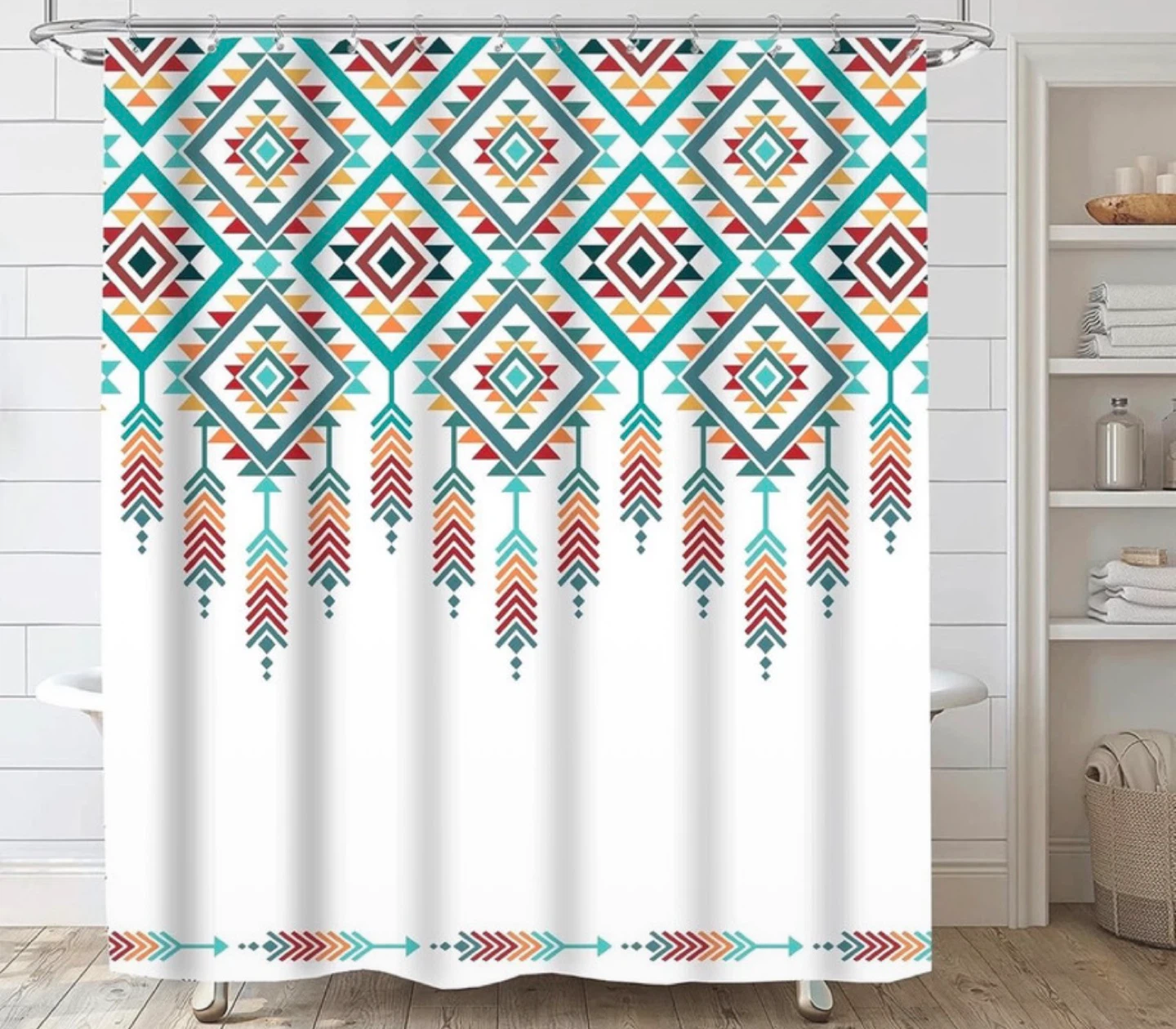 Boho Geometric Azteca  Shower Curtain