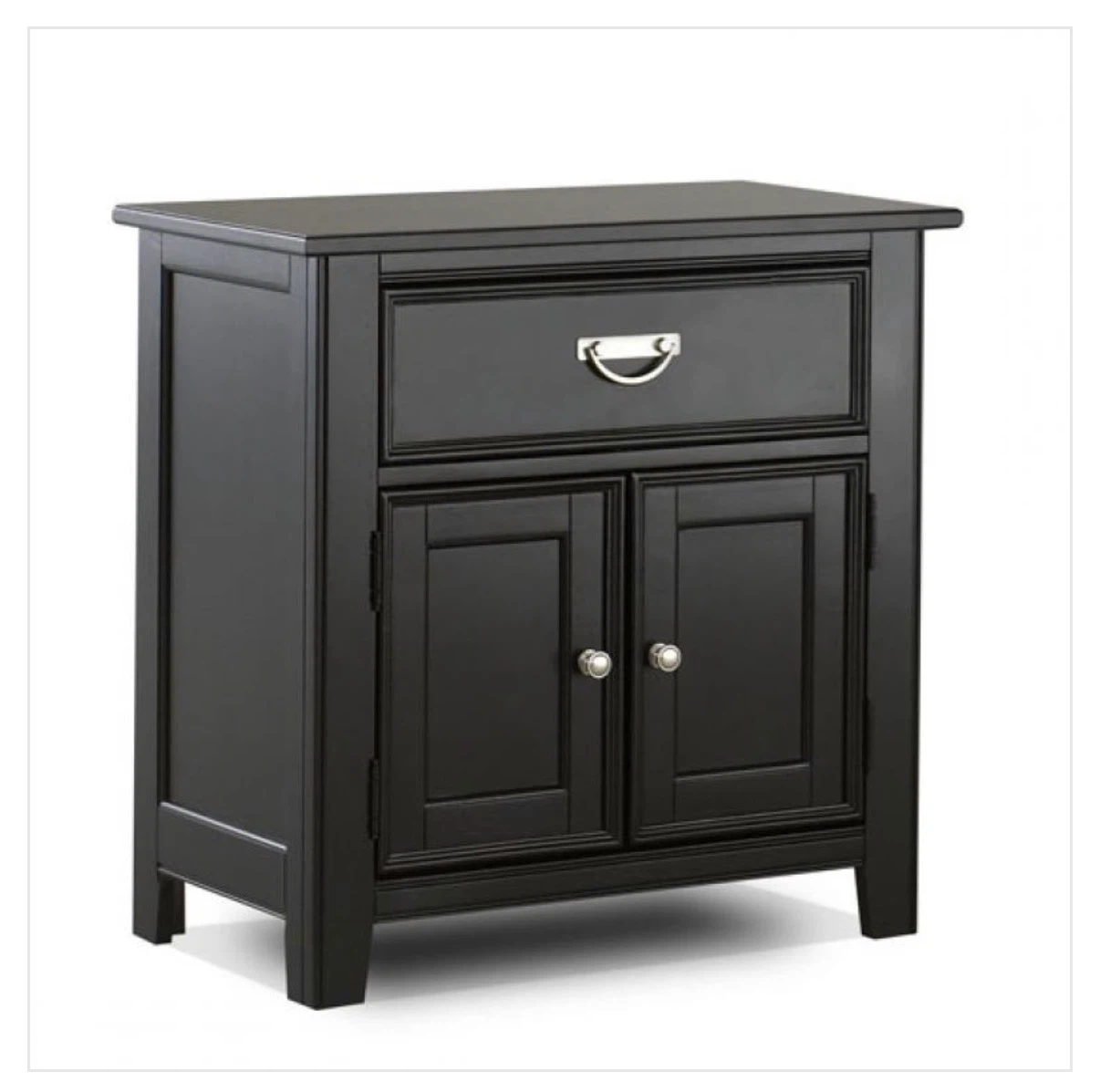 Klaussner Modern Black Wood Nightstand