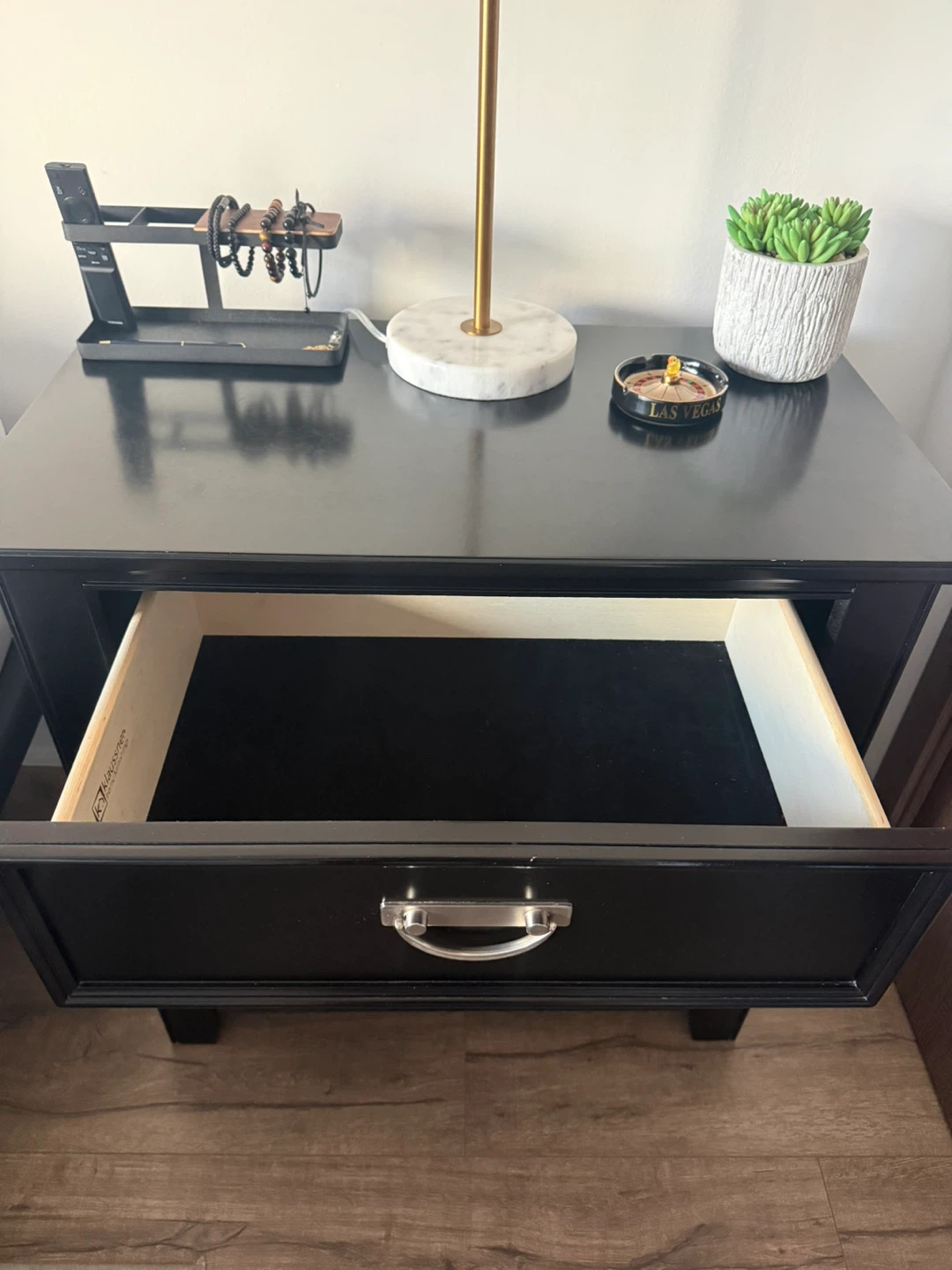 Klaussner Modern Black Wood Nightstand - photo 4