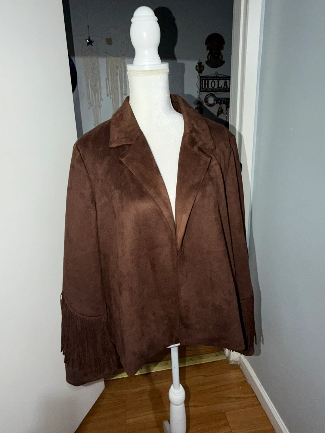 For The Republic Brown Fringed Jacket XL