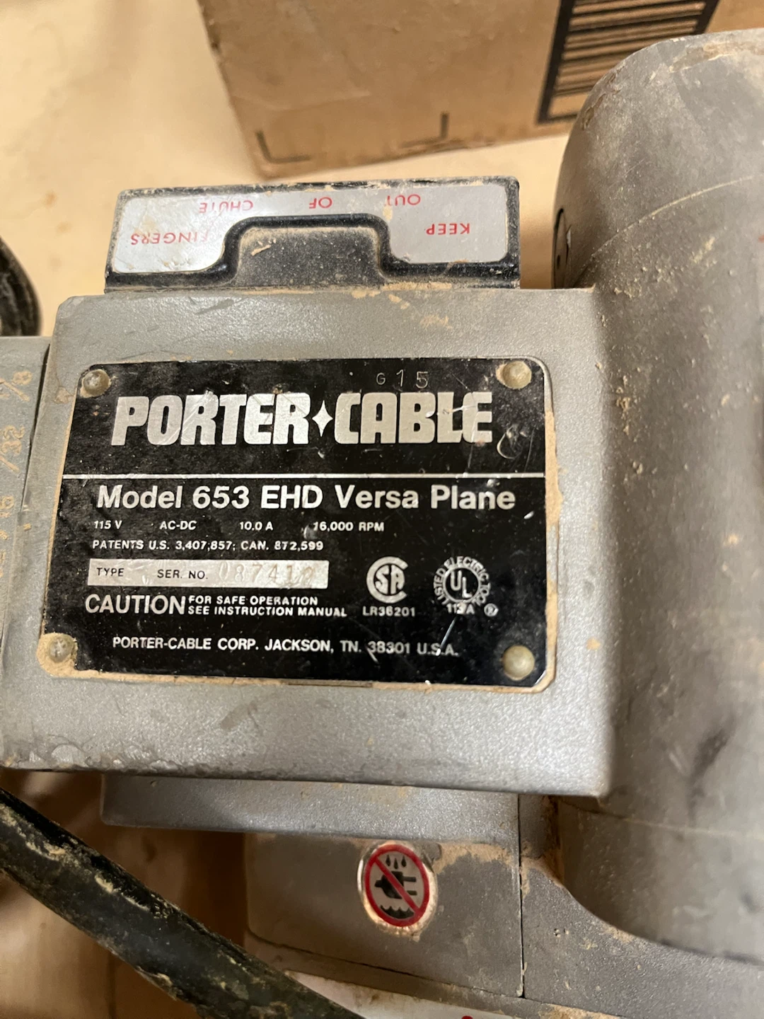 Porter-Cable Model 653 EHD Versa Plane