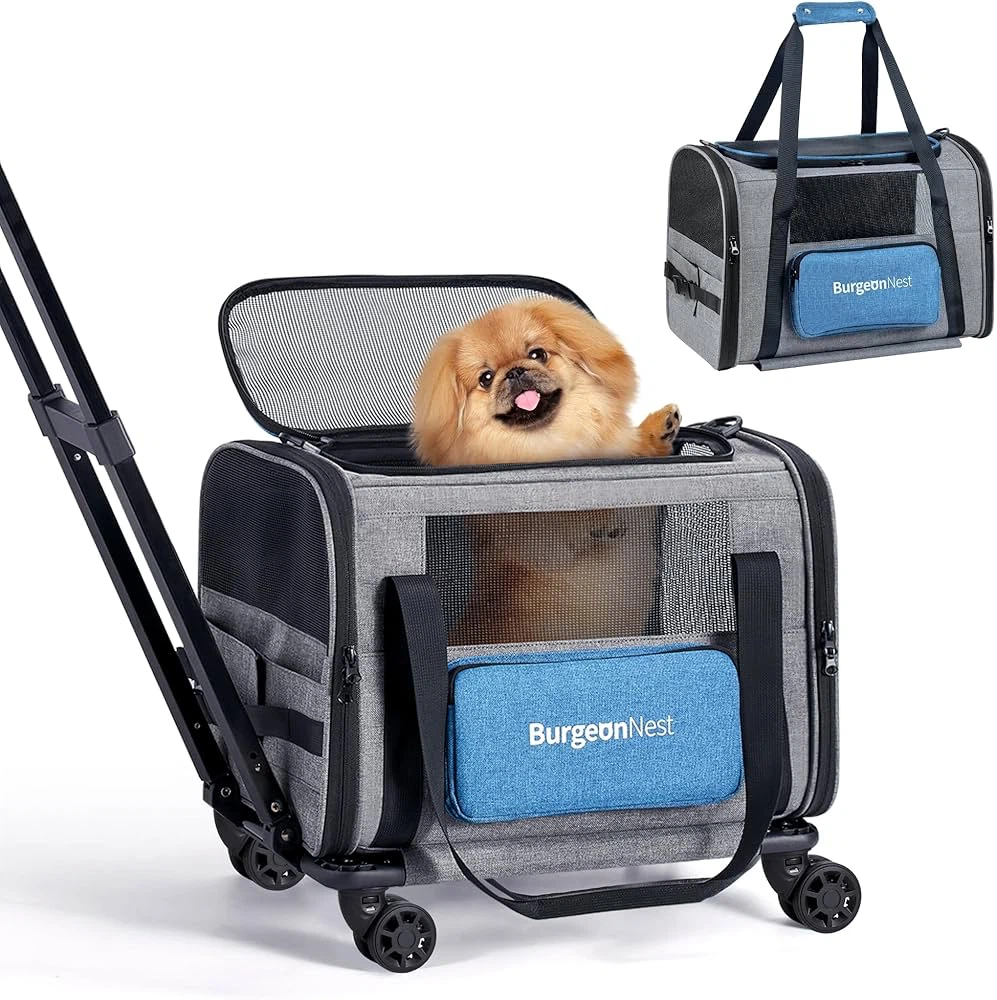 BurgeonNest Pet Carrier with Wheels - Brand new