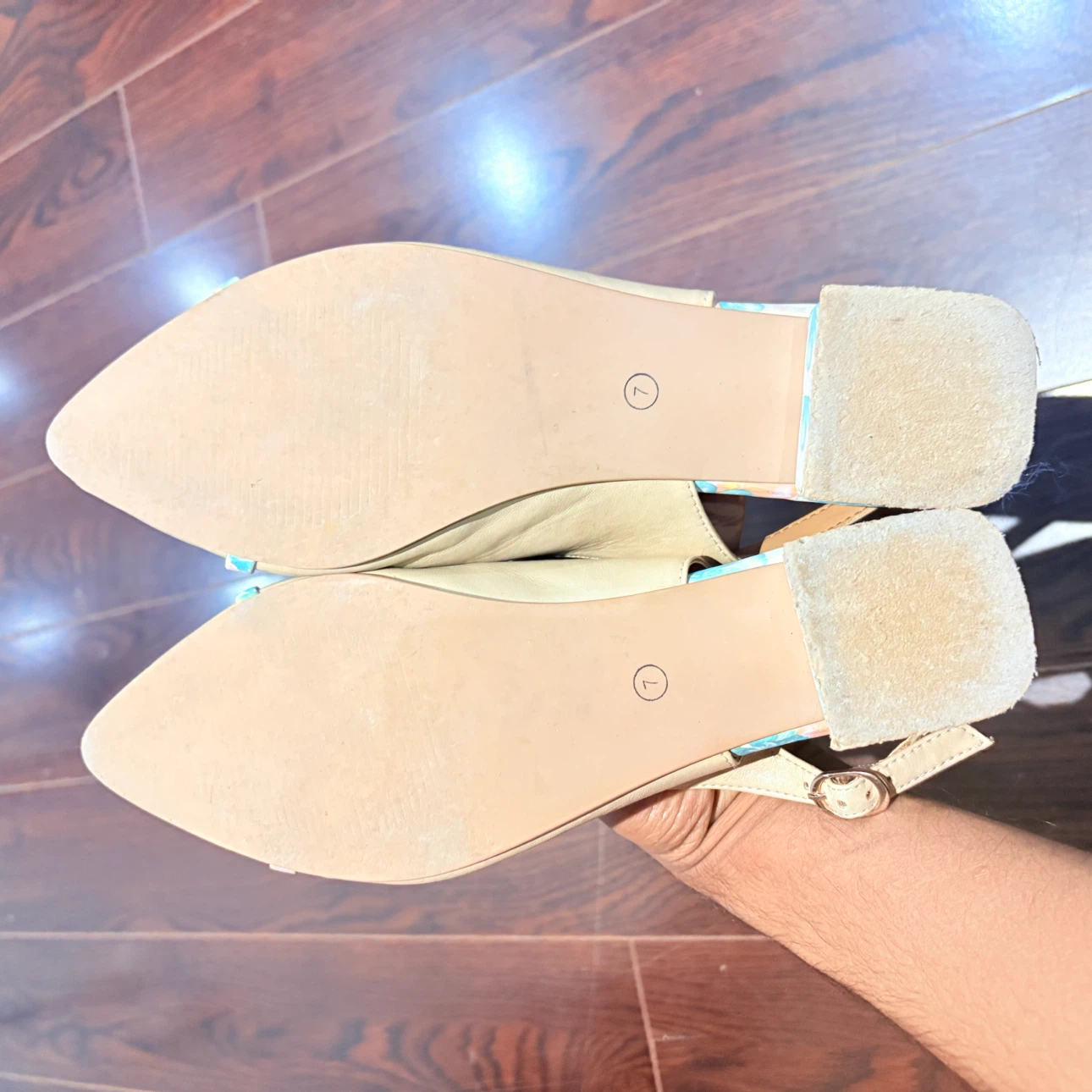 Viviana beige slingback flats, size 7 - photo 4