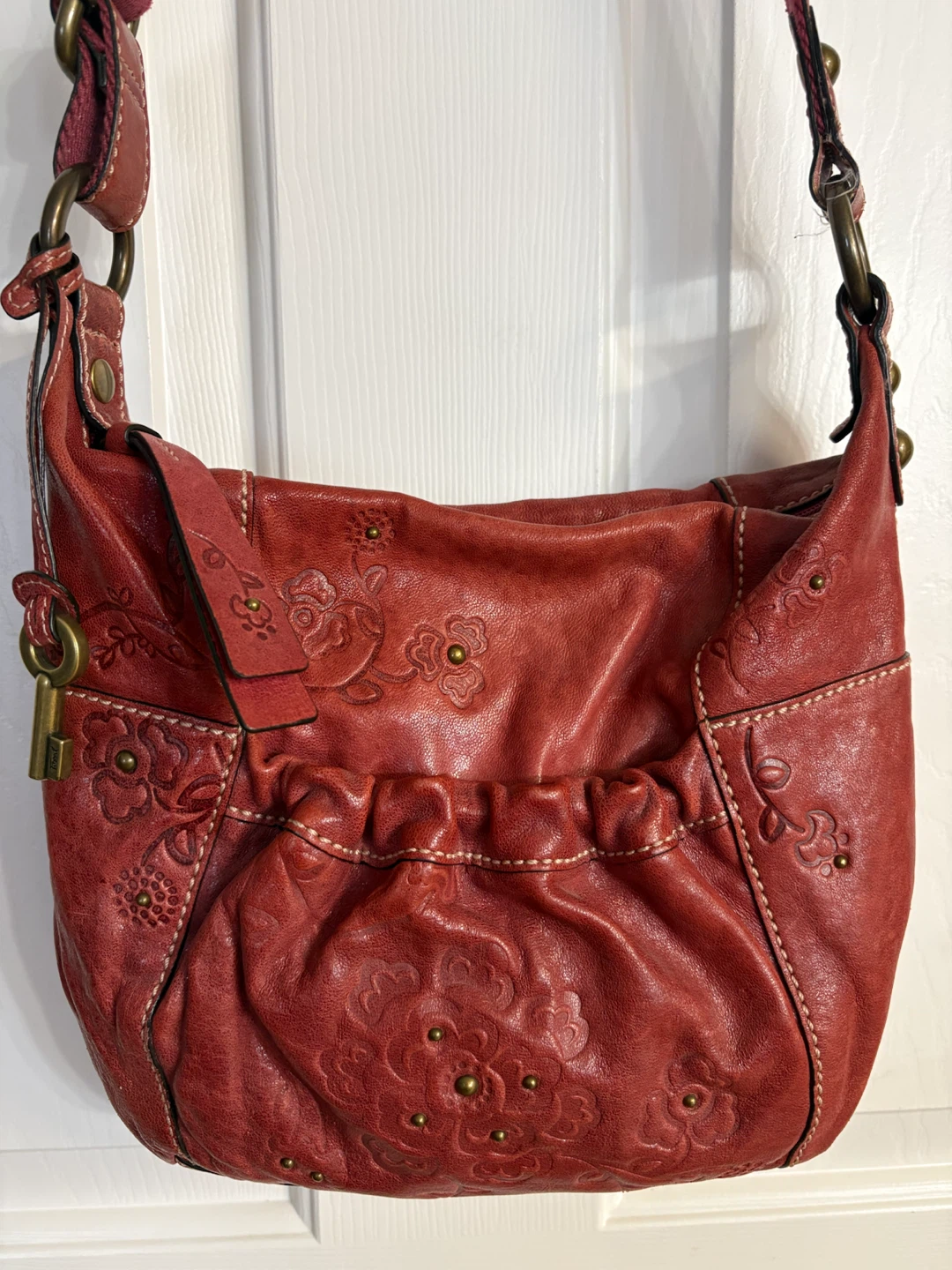 Fossil “Long Live Vintage” Floral Embossed Leather Crossbody Bag - photo 2
