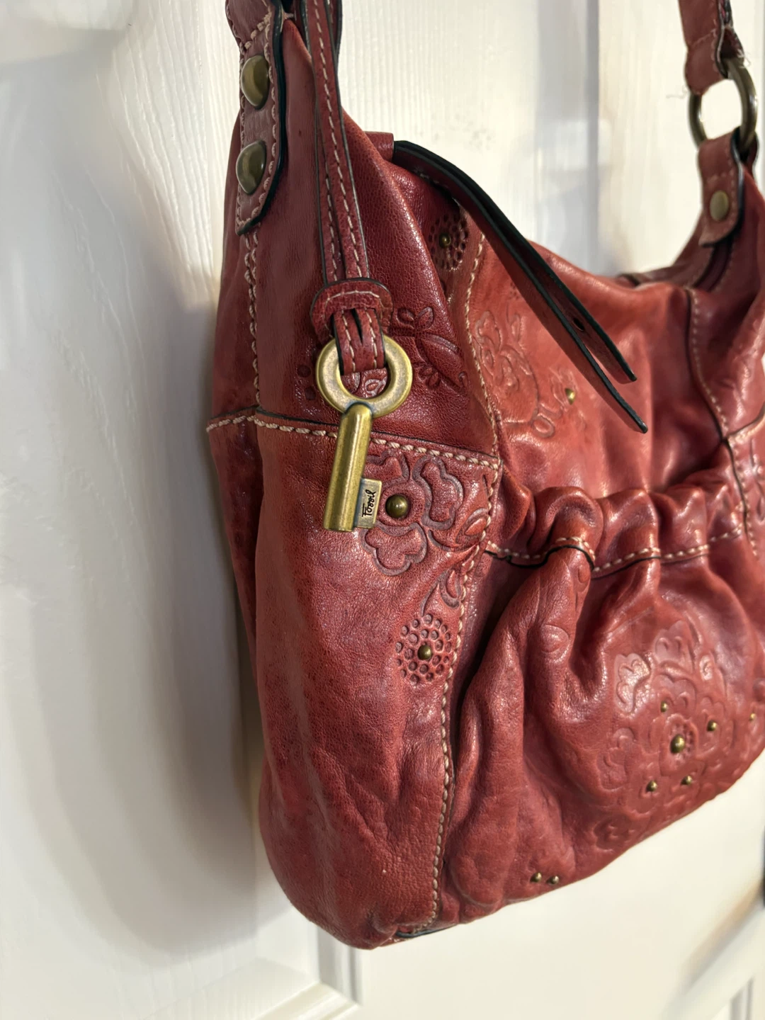Fossil “Long Live Vintage” Floral Embossed Leather Crossbody Bag - photo 5
