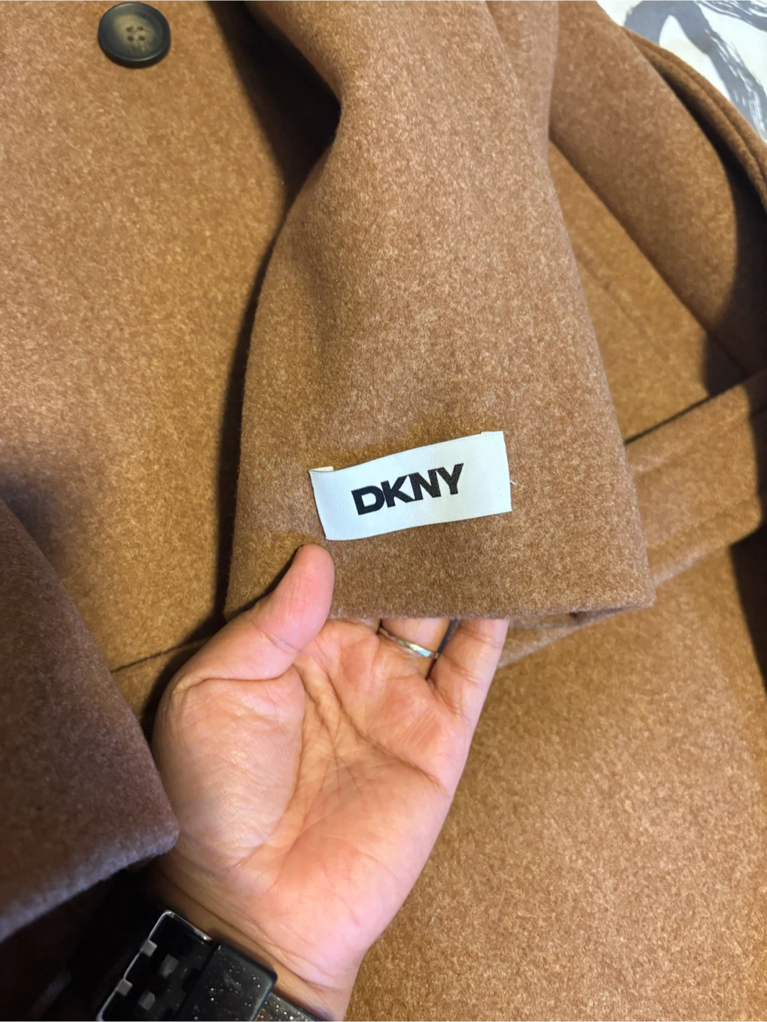 DKNY Women's Notched-Collar Double-Breasted Wrap Coat - photo 4