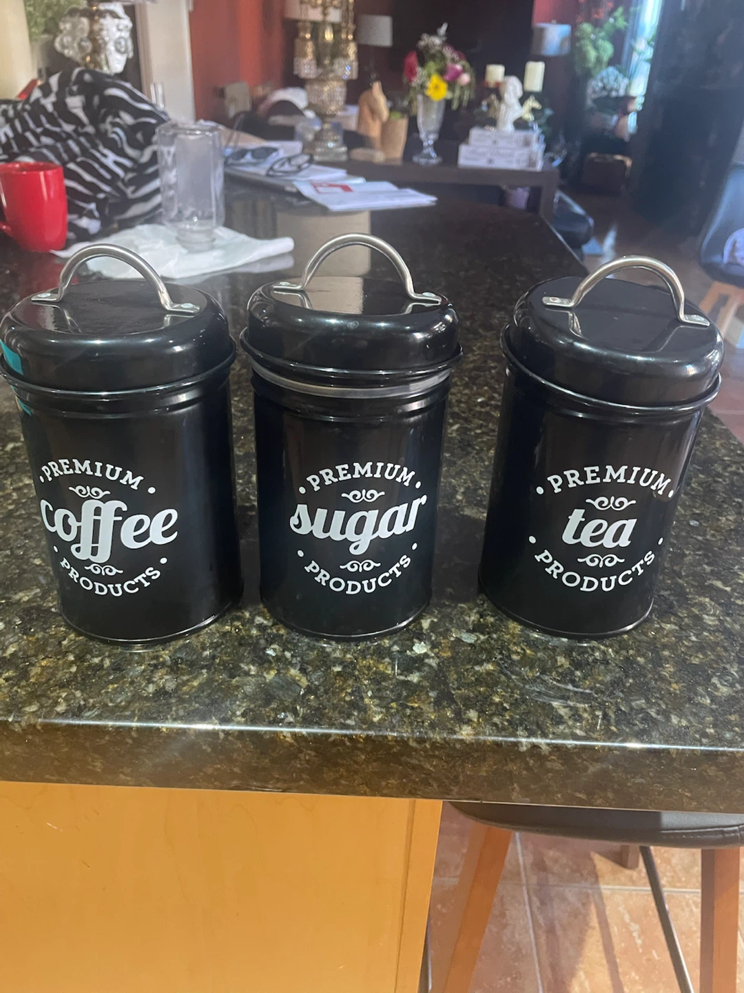 Set of 3 Premium Coffee, Sugar, and Tea Canisters - photo 2