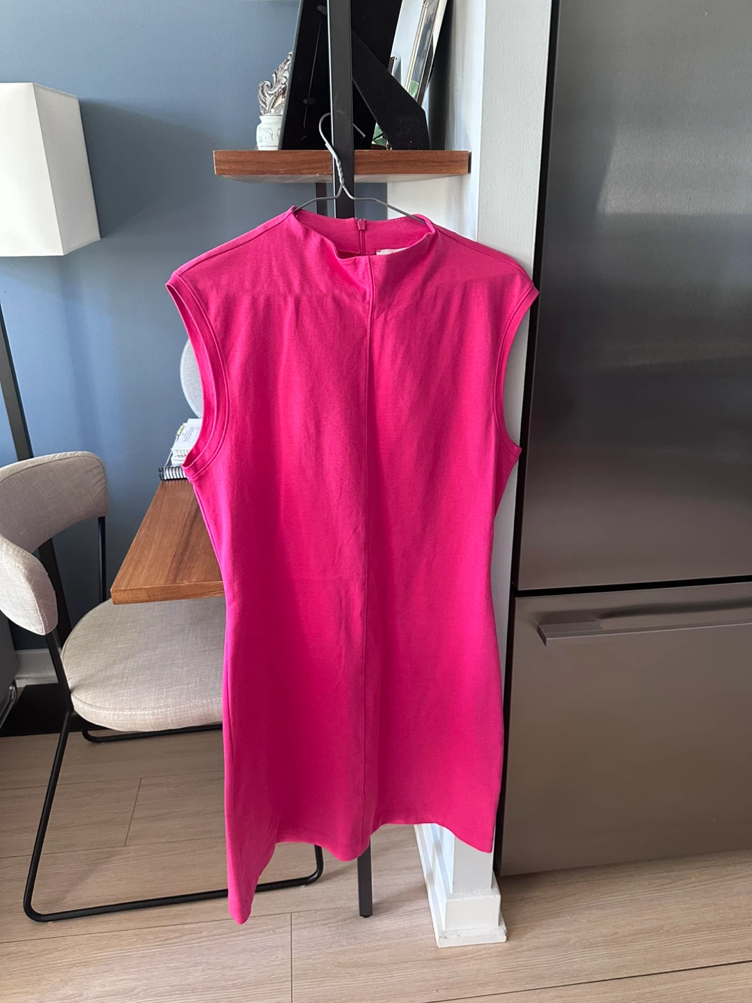 Cos Pink Sleeveless Mock Neck Dress