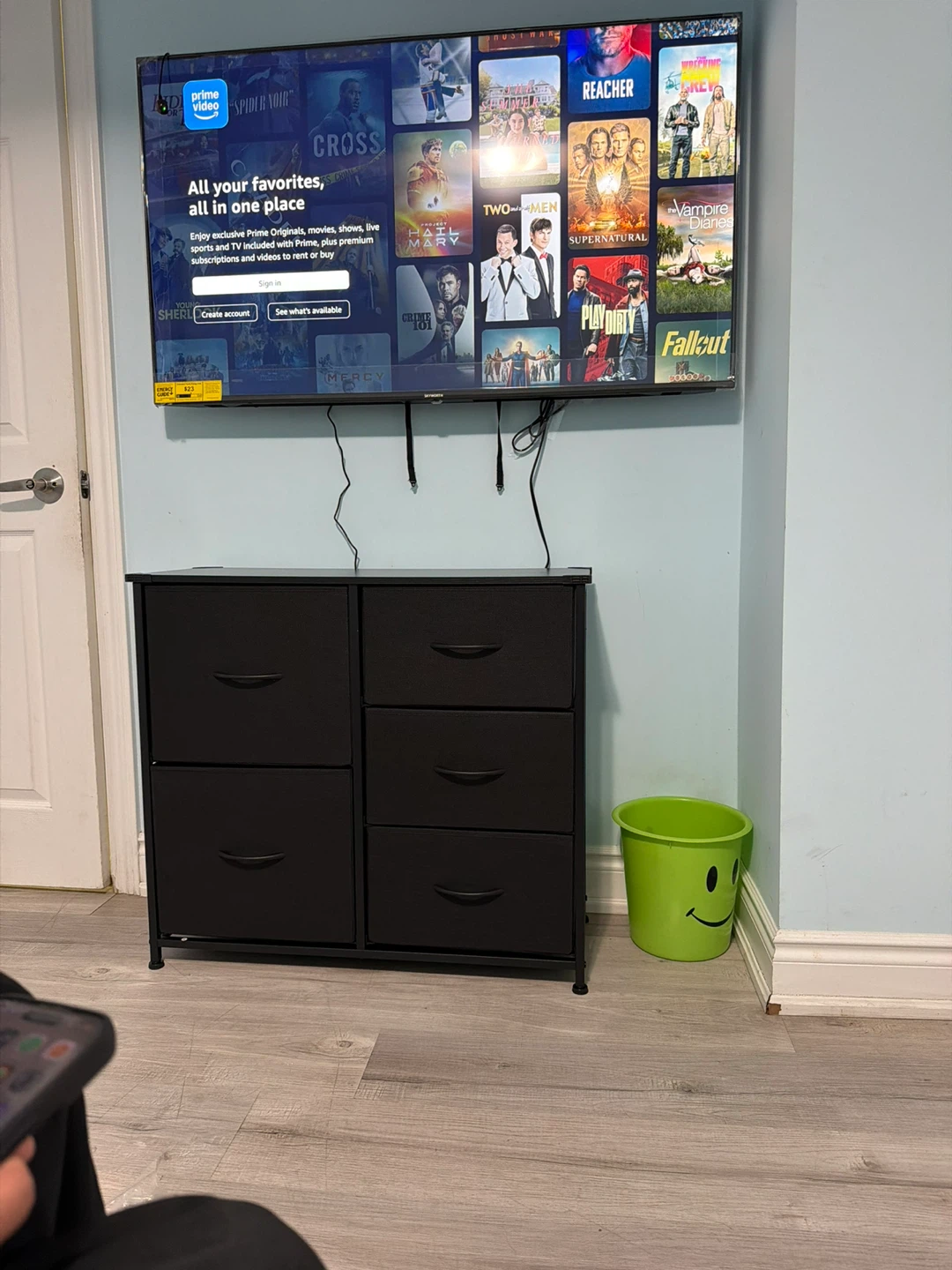 Black 5-Drawer Fabric Storage Dresser - photo 2