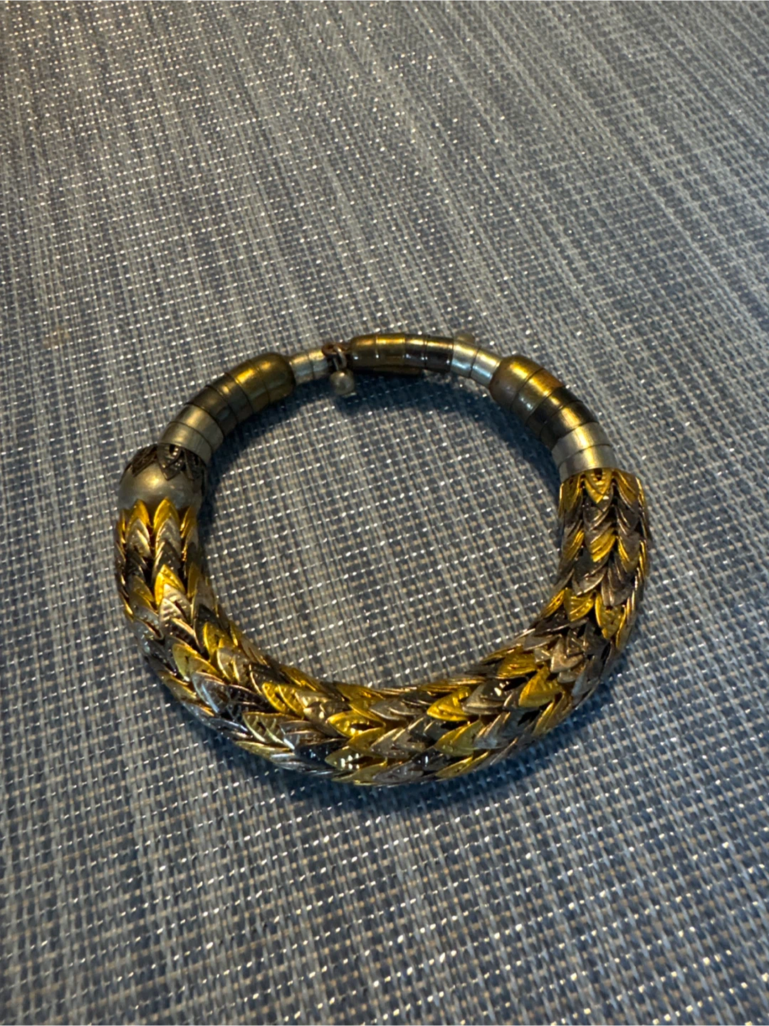 Two-Tone Metallic Braid Bracelet