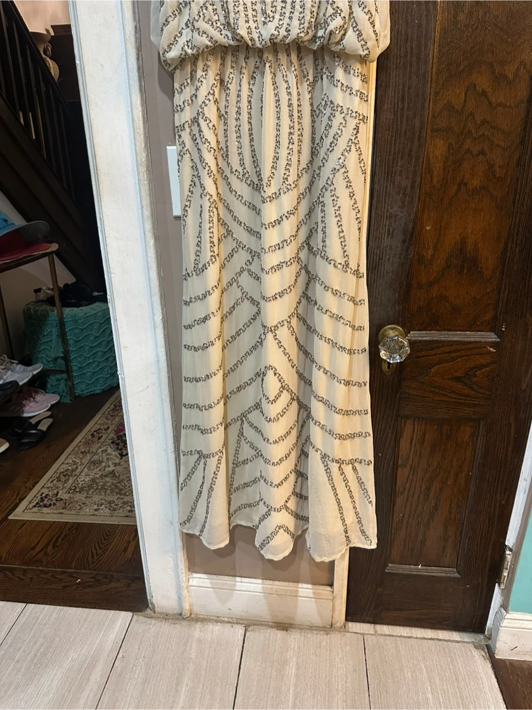 Beaded Cream Maxi Dress - photo 3