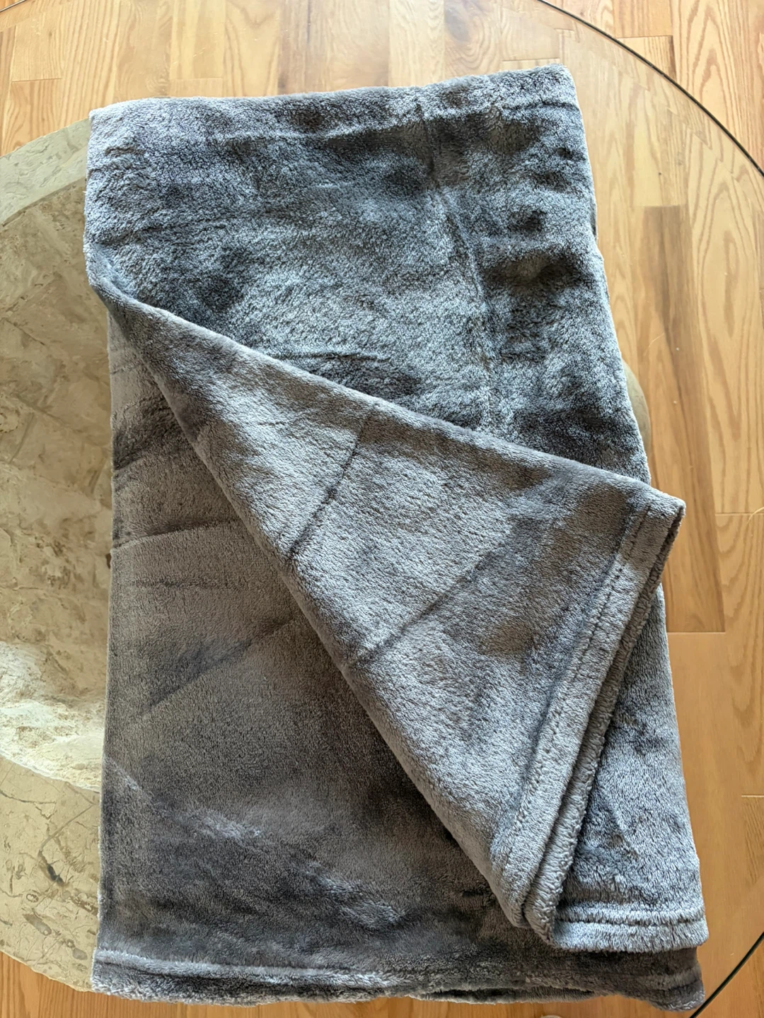 Soft Grey Plush Throw Blanket