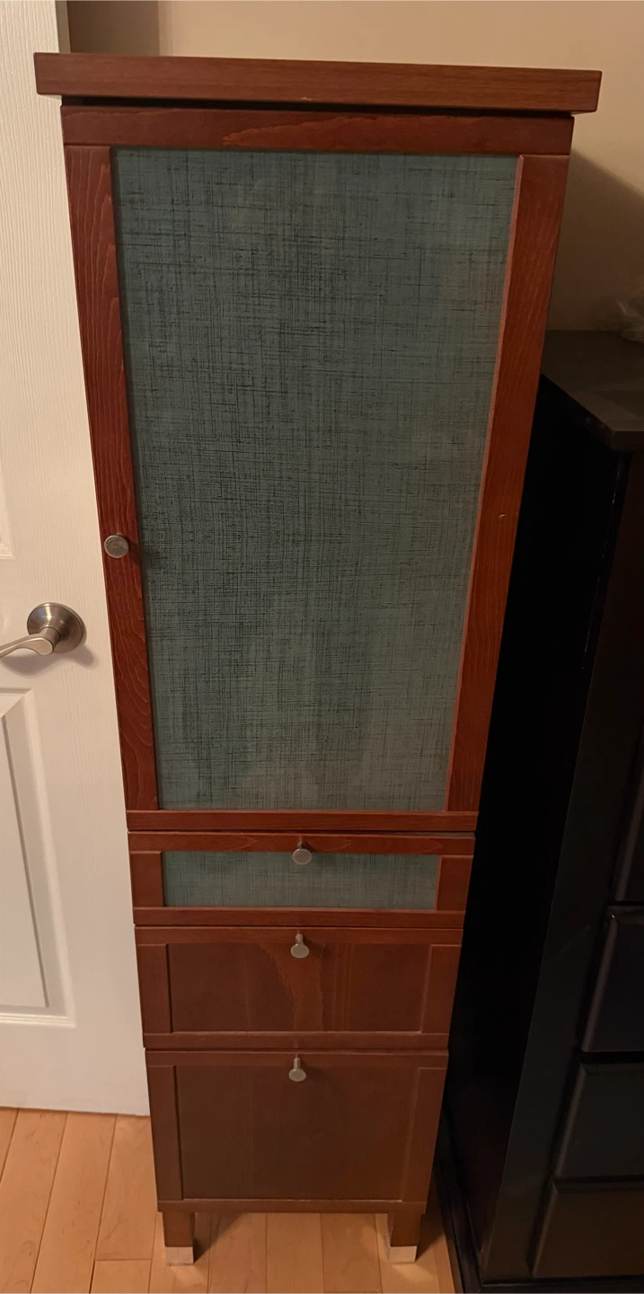 Tall Wooden Storage Cabinet with Drawers