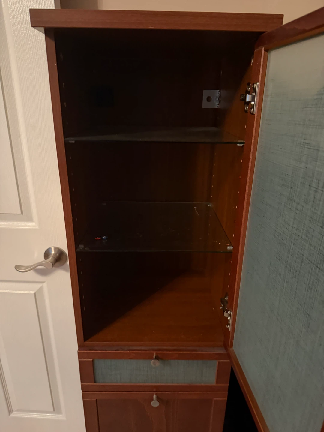Tall Wooden Storage Cabinet with Drawers - photo 2