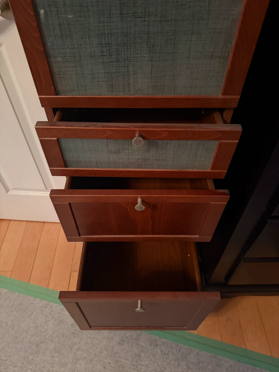 Tall Wooden Storage Cabinet with Drawers - photo 3